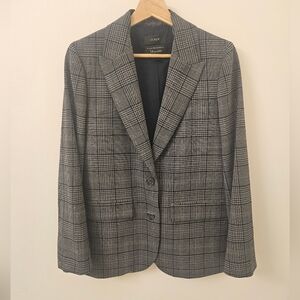 J.Crew Grey Checkered Wool Blazer